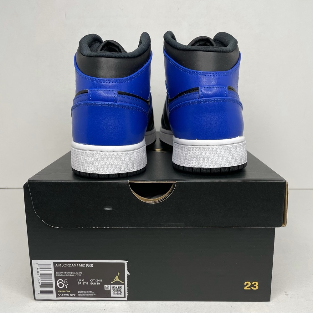 Nike Air Jordan 1 Retro Mid GS “Hyper Royal” NEW - Picture 4 of 4